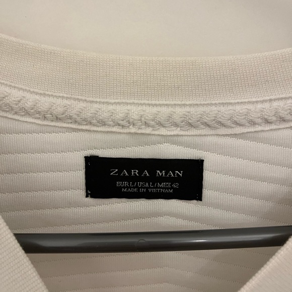 White Zara ribbed sweatshirt - Picture 2 of 6